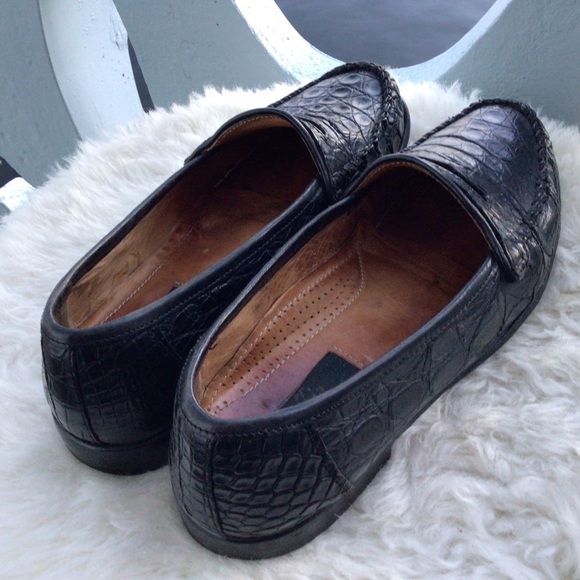 Zelli Genuine Crocodile Leather Penny Loafers Flats Driving Shoes Made in Italy main image 8